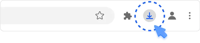 Click browser download icon