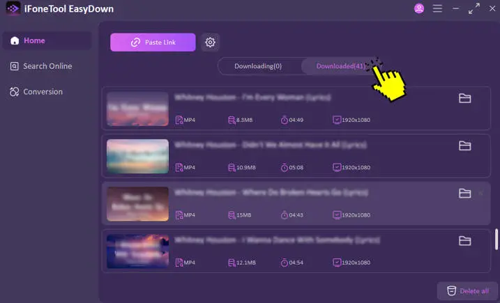 Successful youtube to mp3 conversion in EasyDown