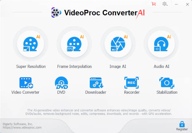 VideoProc Converter AI youtube 4k video to mp4