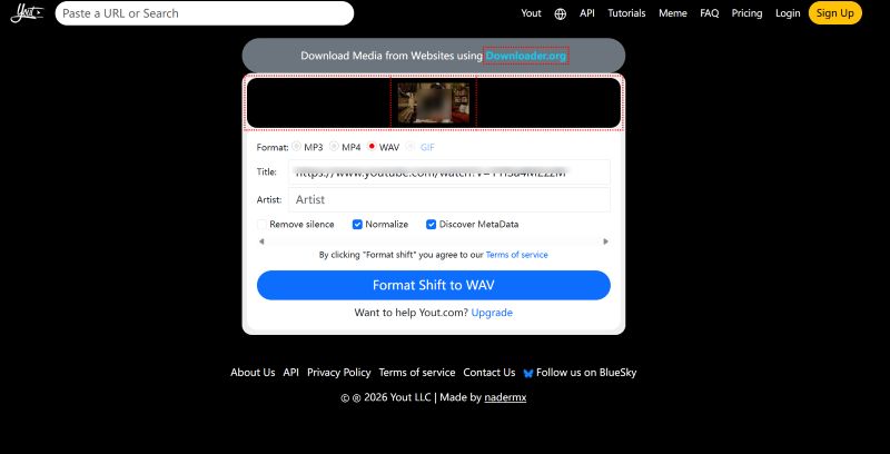 yout-converter interface