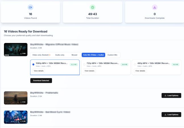 YTMultiDownloader safe youtube playlist download online tool