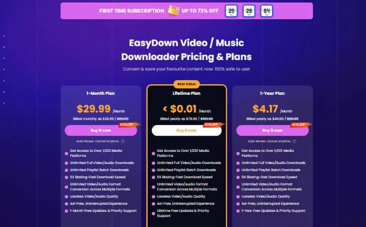 Choose EasyDown Plan