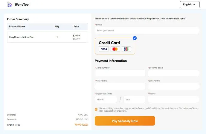 Complete EasyDown Checkout Order